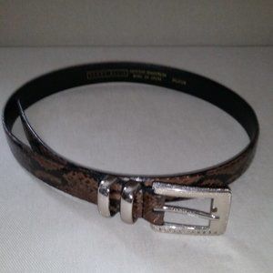 Perry Ellis brown leather snakeskin belt NWOT